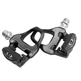 Tuimiyisou Spares Tuimiyisou Cycle Pedal Road Bike Pedals Metal Self Locking Aluminum Alloy Pedals Fit for System SPD Black