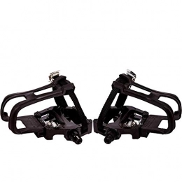 Tuimiyisou toe clips for bike pedals,bike pedals with clips,bike pedals with pedal with cage,toe cage pedals 1 Pair for mountain bike black