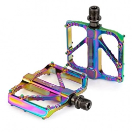 UFFD Spares UFFD Mountain Bike Flat Pedals, Low-Profile Aluminium Alloy Bicycle Pedals, 9 / 16" MTB Pedals, Light Weight And Wide Platform (Color : E, Size : 10.5cmx9.1cmx1.8cm)