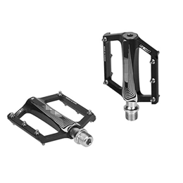 UFFD Mountain Bike Pedal UFFD Mountain Bike Pedals Flat Bicycle MTB Pedals 9 / 16 Lightweight Road Bike Pedals Carbon Fiber Sealed Bearing Alloy Flat Pedals 2 Pair (Color : Black, Size : 11.3cmx8.8cmx5.7cm)