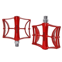 UFFD Mountain Bike Pedal UFFD MTB Pedals, Non-Slip Mountain Bike Pedals Bicycle Wide Platform Pedals, 9 / 16" Sealed Bearing Bike Flat Pedals for Road BMX MTB Bike (Color : Red, Size : 102mmx92mm)