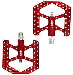 UFOR Spares UFOR Lightweight & Thin Mountain Bike Pedals, Aluminum Alloy Platform MTB Pedals, Short Axle_Red