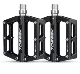 ALEFCO Spares Ultra Light Mountain Bike Pedals 2 Bearing Du Seal Bicycle Pedals for Road Bike Aluminum Alloy Bike Pedals Anti Slip Bike Pedals Wide Flat Platform Pedals for BMX MTB Road Bike (TPD-2.0 black)