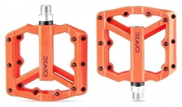 YDL Spares Ultralight Flat MTB Pedals Nylon Bicycle Pedal Mountain Bike Platform Pedals 3 Sealed Bearings Cycling Pedals for Bicycle Bike Pedals for Suitable Indoor Exercise Bikes and Spinning ( Color : Orange )