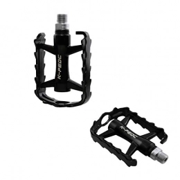 Lidada Mountain Bike Pedal Universal Bicycle Pedals Light Aluminum Alloy Casting Body Strong Non-Slip 2DU Sealed Bearing Pedal for 9 / 16 MTB BMX Road Mountain Bike Cycle (Black, 1 Pair)