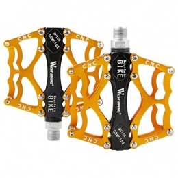 DIYARTS Mountain Bike Pedal Universal Cycling Pedals Bike Pedals Fixed Gear Mountain Bike Downhill Pedals Bearings Accessories Bicycle with Anti-Slip Nails (Gold)
