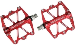 XCC Mountain Bike Pedal Universal Footrests For Mountain Bikes Aluminium Alloy Pedals For Anti-slip Spikes For Cycling Equipment (Color : Red, Size : Free size)