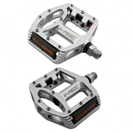 Lidada Mountain Bike Pedal Universal Pedals Bicycle Pedals Aluminum Alloy Casting Body Strong Non-Slip Sealed Bearing Pedal Universal for 9 / 16 MTB BMX Road Mountain Bike Cycle, Silver