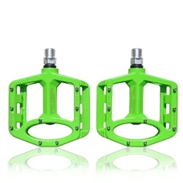 UPANBIKE Spares UPANBIKE Magnesium Alloy Bike Pedals 9 / 16 inch Spindle Bearing High-Strength Non-Slip Large Flat Platform for Mountain Bike Road Bicycle (Green)