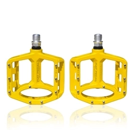 UPANBIKE Spares UPANBIKE Magnesium Alloy Bike Pedals 9 / 16 inch Spindle Bearing High-Strength Non-Slip Large Flat Platform for Mountain Bike Road Bicycle (Yellow)