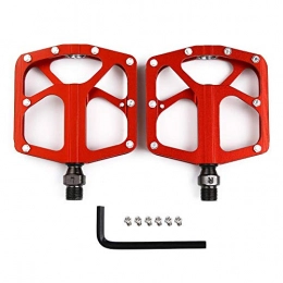 V GEBY Spares V GEBY Bicycle pedals 1 pair of mountain bike MTB road bike aluminum alloy pedal replacement accessories(Red)