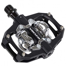 Venzo Spares Venzo Compatible with Shimano SPD Mountain Bike CNC Aluminum Cr-Mo Sealed Pedals - Dual Sided Q Factor / Axle Length 52mm with Cleats
