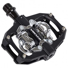 Venzo Spares Venzo Compatible with Shimano SPD Mountain Bike CNC Aluminum Cr-Mo Sealed Pedals - Dual Sided Q Factor / Axle Length 57mm with Cleats