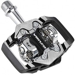 Venzo Spares Venzo MTB Mountain Bike CNC Cr-Mo 6061 Aluminum Sealed Clipless Pedals 9 / 16" Compatible with Shimano SPD Type Cleats SM-SH51 MTB Trial Shoes - Easy Clip in
