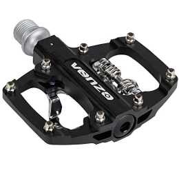 Venzo Spares Venzo Multi-Use Compatible with Shimano SPD Mountain Bike Bicycle Sealed Clipless Pedals - Dual Platform Multi-Purpose - Great for Touring, Road, Trekking Bikes - Size: 85 x 80 mm = 3.3 x 3.1 inch