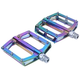 VGEBY Spares VGEBY 1 Pair Bike Pedals, Colorful Aluminum Alloy Bicycle Platform Pedals Road Mountain Bike Wide Pedals Cycling Bicycle Pedals Bicycles And Spare Parts