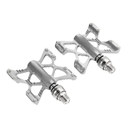 VGEBY Mountain Bike Pedal VGEBY Bike Pedal, 1 Pair Aluminum Alloy Bicycle Quick Release Pedals Bike Bearing Pedals for Road Mountain Folding Bikes(Silver (boxed))