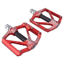 VGEBY Spares VGEBY Bike Pedal, 2Pcs Aluminum Alloy Bicycle Pedal Replacement Bearing Pedal Ultra Light Anti Slip Pedal(red) Bicycles And Spare Parts