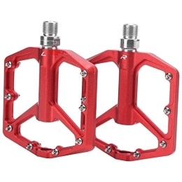 VGEBY Spares VGEBY Mountain Bike Pedals, 1 Pair Aluminium Alloy Non‑Slip Bicycle Platform Flat Pedals(red) Bicycles And Spare Parts