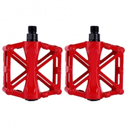 VGEBY1 Mountain Bike Pedal VGEBY1 1 Pair Bicycle Pedals, Aluminium Alloy Bike Flat Pedals Cycling Platform Pedals for Road Mountain Bike(Red)