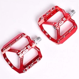 VISTANIA Spares VISTANIA Cycling Ultralight bicycle pedal all CNC mtb mountain bike pedal L7U Material +DU Bearing Aluminum Pedals (Color : Red)