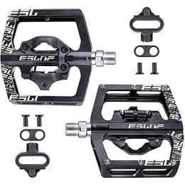 Vklopdsh Spares Vklopdsh Mountain Bike Pedals, Road Bike Pedals with Clip, Lightweight Aluminum Alloy Pedals with SPD Cleats (9 / 16Inch Spindle)