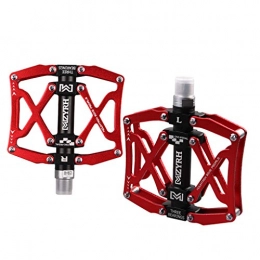Vokmon 1 Pair 3 Bearings Bicycle Pedal bicycle accessories Anti-slip Ultralight MTB Mountain Bike Bearing Pedals - Red