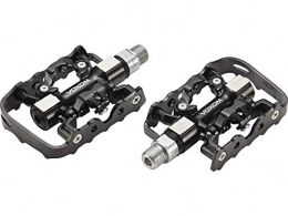 Voxom Mountain Bike Pedal Voxom Touring PE18 Double-Sided (Platform / SPD) Cr-Mo Axle with Aluminium Body, 718000052 Pedals, Black, Standard