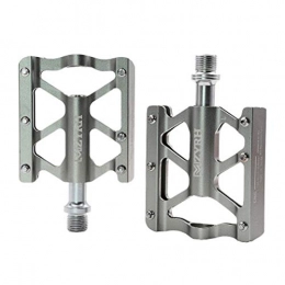 W.zz Bicycle pedal aluminum alloy riding spare parts mountain bike pedals three bearings,1 Pair 9/16,Gray