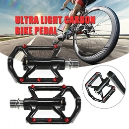Walmeck Spares Walmeck- Ultra Light Bike Pedals Lightweight Carbon Fiber Platform Pedals Three Bearing MTB Road Bike Bicycle Cycling Pedals Titanium Axle