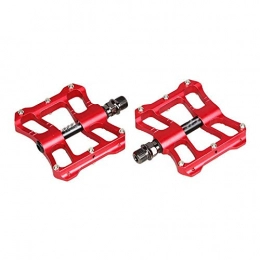 WANGDANA Spares WANGDANA Axle Ultra-Light Bicycle Pedal Cnc Aluminum Alloy Body Mountain Bicycle Pedal Road Mtb 2 Bearing Black Red, Red