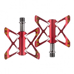 WANGDANA Spares WANGDANA Bicycle Pedal Mountain Bike Pedal Spindle Axle Mtb Road Cycling Self Lubricating 3 Bearing Ultralight Pedals Dark Red