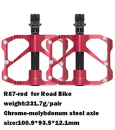 WANGDANA Mountain Bike Pedal WANGDANA Ultra-Light Bicycle Pedal Cnc Magnesium Alloy Mountain Bicycle Pedal Road Mtb 6 Sealed Bearing Pedal Road Red