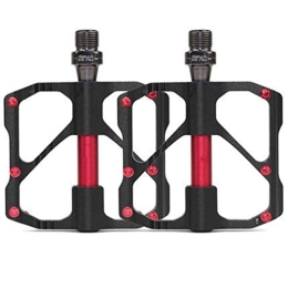WANGLXFC Spares WANGLXFC Durable Bicycle Cycling Bike Pedals, Aluminum Antiskid Durable Mountain Bike Pedals Road Bike Pedals, 3 Bearings Cozy, Black