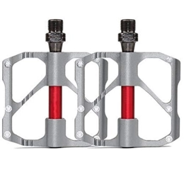 WANGLXFC Spares WANGLXFC Durable Bicycle Cycling Bike Pedals, Aluminum Antiskid Durable Mountain Bike Pedals Road Bike Pedals, 3 Bearings Cozy, Silver