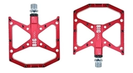 WangQianNan Mountain Bike Pedal WangQianNan Foot pedal 3 Bearings Bicycle Pedal Anti- slip Ultralight CNC MTB Mountain Bike Pedal Sealed Bearing Pedals Bicycle Accessories Bicycle replacement pedals (Color : Red)
