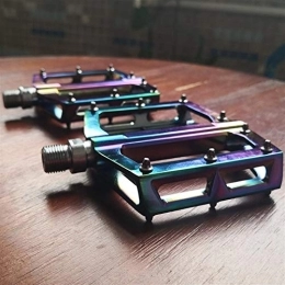 WangQianNan Mountain Bike Pedal WangQianNan Foot pedal MTB Flat Pedal Bicycle Pedals Ultralight Aluminum Alloy Bearing Mountain Bike Pedal Non- slip Pedals Bike Parts Bicycle replacement pedals (Color : Rainbow)