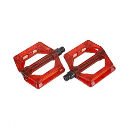 Wellgo Mountain Bike Pedal Wellgo B223P-RED Cr-Mo Spindle 9 / 16" DU Sealed Bearings Performance Road Fixed Bicycle Pedals with Translucent Color (Red)