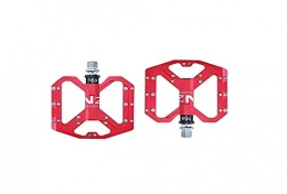 WENYOG Spares WENYOG Bike Pedals Mountain Non-Slip Bike Pedals Platform Bicycle Flat Alloy Pedals 9 / 16" 3 Bearings For Road MTB Fixie Bikes (Color : Red)