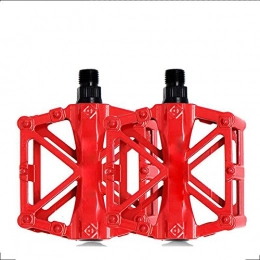 WGE Spares WGE Suitable For Mountain Bikes, Road Bikes, BMX, CNC Aluminum Body, Super Sealed Bearings | 9 / 16 Inch Bicycle Pedals, Red