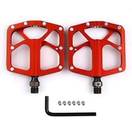 WHCL Mountain Bike Pedal WHCL Mountain Bike Pedal, 1Pair of Aluminum Bicycle Pedals with 16 Anti-Skid Pins, Sealed Bearing & 9 / 16'' Screw Thread Axle, for BMX / MTB, Fix Gear Bikes, Red
