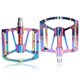 WHCL Spares WHCL Mountain Bike Pedals, 1 Pair Colorful Durable Aluminum Alloy Bicycle Pedals, 9 / 16 inch Platform Cycling Pedals for Mountain / Folding / Road Bicycle, colorful
