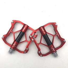 wheelup Spares wheelup Evetin Mountain Bike Ultra Light Carbon Fibre Sealed Bearing Trekking Bicycle Pedals S8, red