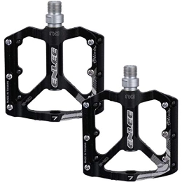 WINOMO Spares WINOMO 2PCS Mountain Bike Pedals Flat Aluminum Alloy Bike Platform Pedals Bicycle Flat Pedals Replacement Lightweight Platform Bicycle Treadle for Mountain Bike Black