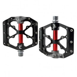 WJTMY Spares WJTMY Durable Bicycle Pedal, Pedals Bike Pedal Bicycle Platform Flat Pedals Cycling Sealed Bearing Aluminum Alloy Pedal for Road Mountain Bike 9 / 16" (Color : Black)