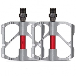 WMM-Bicycle Accessories Mountain Bike Pedal WMM Mountain Bike Aluminum alloy Platform Bike Pedals 9 / 16 inch Cr-Mo Bearing for MTB BMX (Color : Silver)