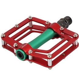 WNUV Spares WNUV Mountain Bike Pedals, Bicycle Pedals Anodized Anti Oxidation 18 Cleats Increase Grip for Bike(Red Green)