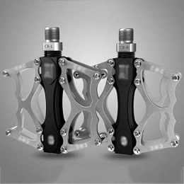 WOLJW Mountain Bike Pedal WOLJW Bicycle Cycling Pedals, New Aluminum Anti Slip Durable Mountain MTB Bike Pedals for Ultralight Cycling Road Bike, Silver