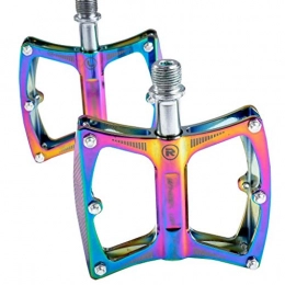WOLJW Mountain Bike Pedal WOLJW Bicycles Pedals, Colorful Mountain Bike Pedals Non Slip Aluminum Alloy Bearings for Bike Accessory