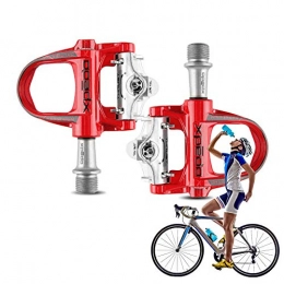 Woniu Mountain Bike Pedal Woniu Mountain Bicycles Pedals, Aluminum Antiskid Durable Moun Tain Bike Pedals with 3 Sealed Palin Axis, Red